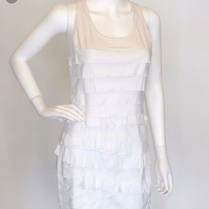 White BCBG Maxazria white ruffled dress